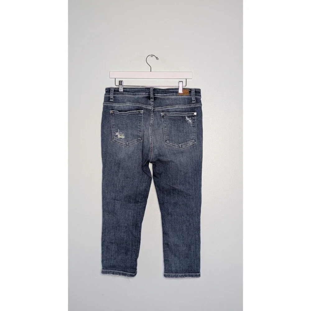 Judy Blue Jeans Womens 13/31 Skinny Capri Fit Distressed Raw Fray Hem Casual Y2K - Picture 2 of 11